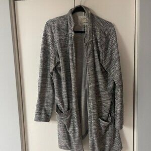 Anthropologie Saturday Sunday Gray Knit Open Blazer Jacket - Large